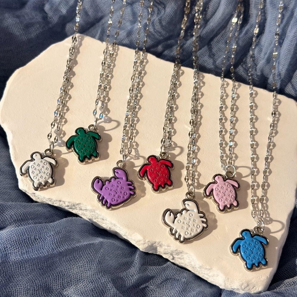 Colorful LV Turtle and Crab Necklaces